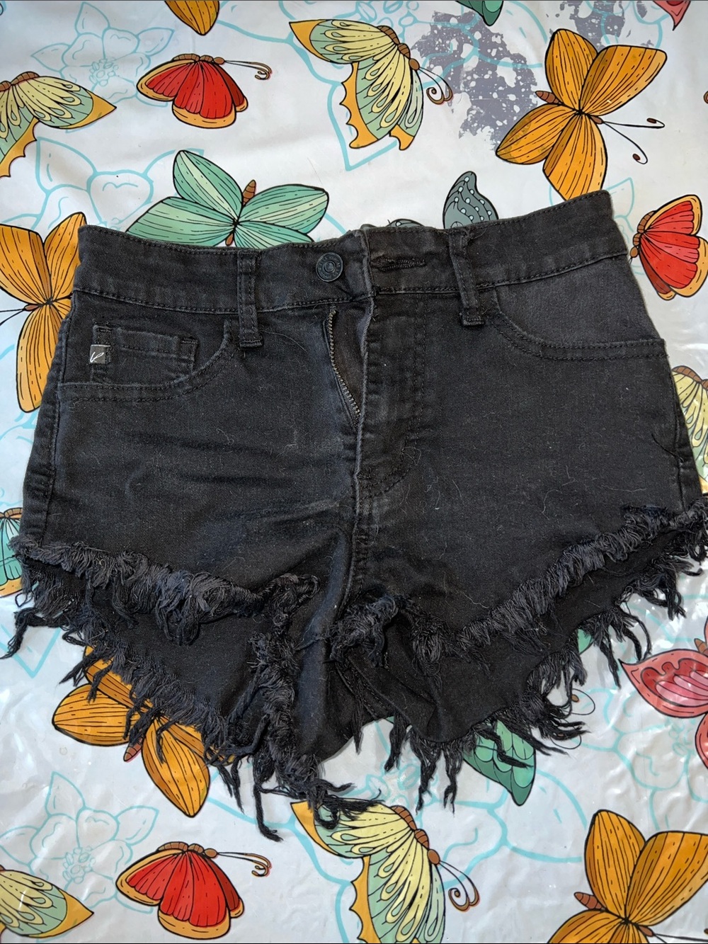 Source Unknown Black Frayed Hem Women's Jean Shorts